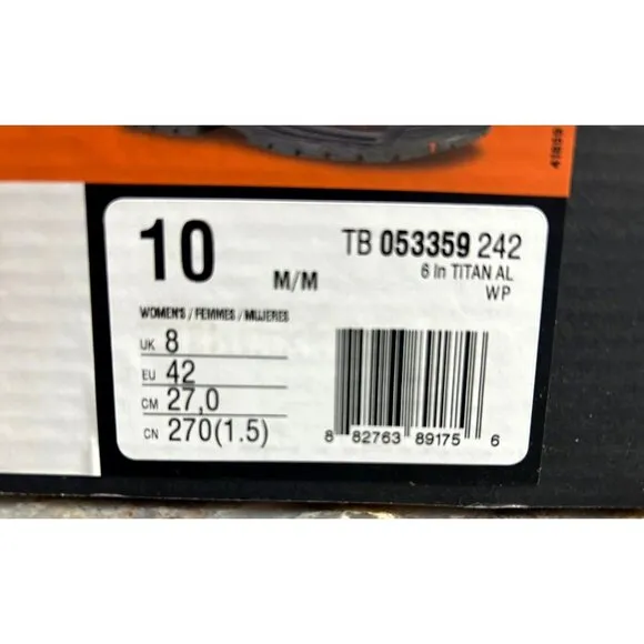Timberland PRO TiTAN 6&quot; Alloy Safety Toe Waterproof Work Boots Women Size 10 NEW