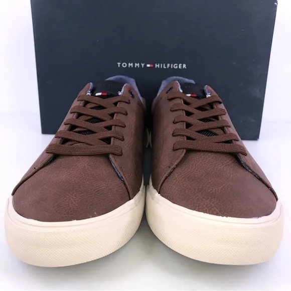Tommy Hilfiger Mens Ref Brown Trainers Sneakers Shoes