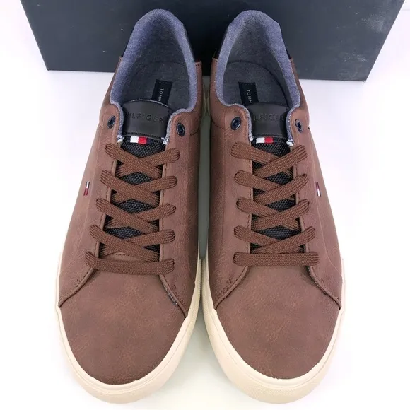 Tommy Hilfiger Mens Ref Brown Trainers Sneakers Shoes