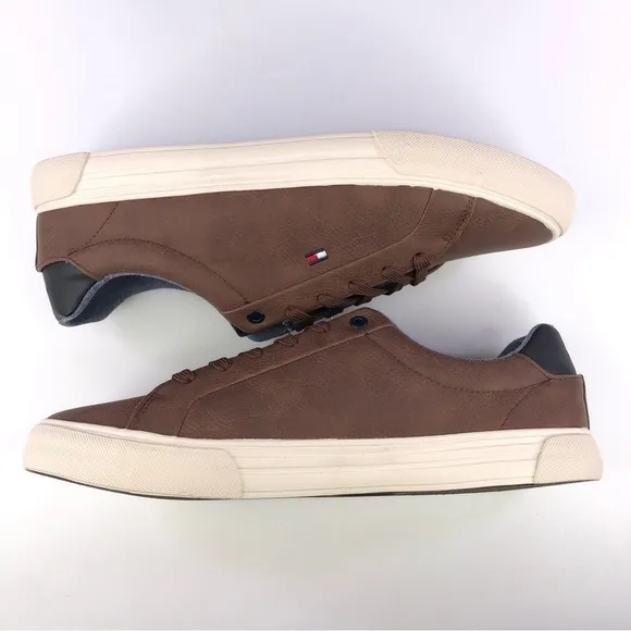 Tommy Hilfiger Mens Ref Brown Trainers Sneakers Shoes