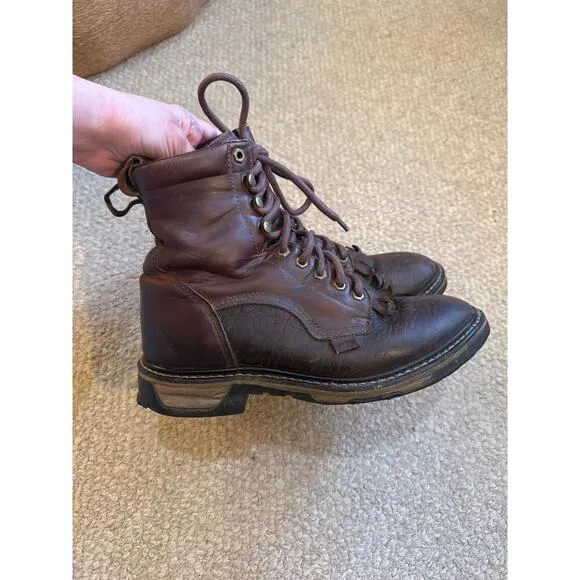 Tony Lama Harlingen work boot brown leather Mens 8.5 Womens 10