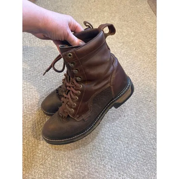 Tony Lama Harlingen work boot brown leather Mens 8.5 Womens 10