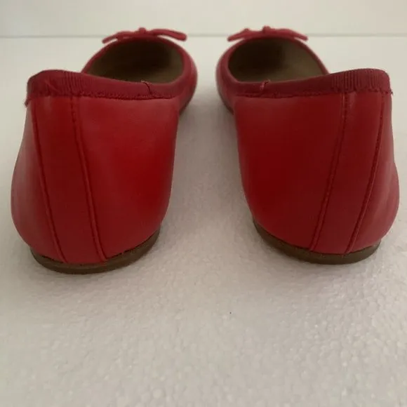 TORY BURCH LOBSTER RED CHELSEA BALLET NEW BOX FLAT SHOES LEATHER LOGO 6.5