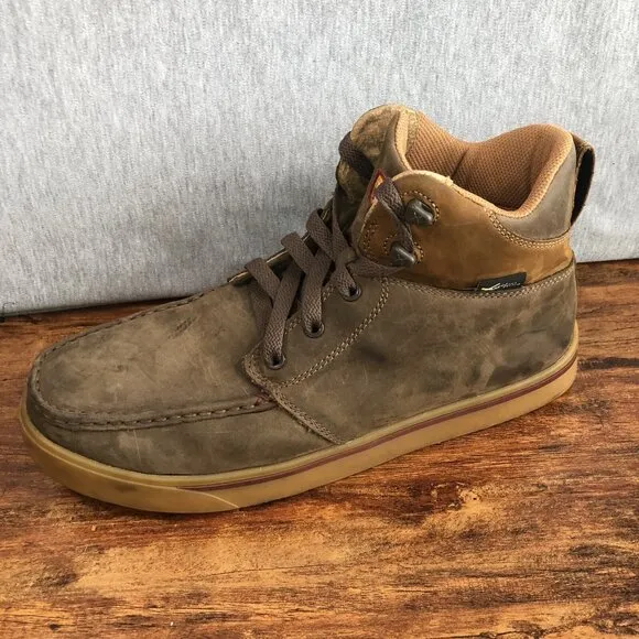 TWISTED X MCANM02 Steel Toe Brown Chukka Driving Moc Boots Men Size 11.5 M