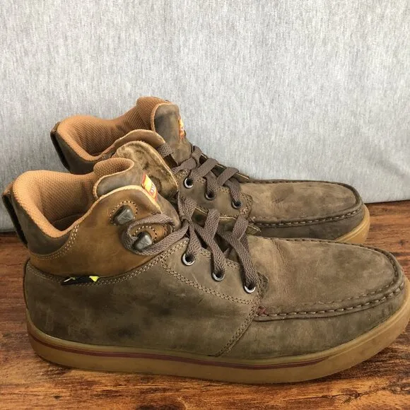 TWISTED X MCANM02 Steel Toe Brown Chukka Driving Moc Boots Men Size 11.5 M