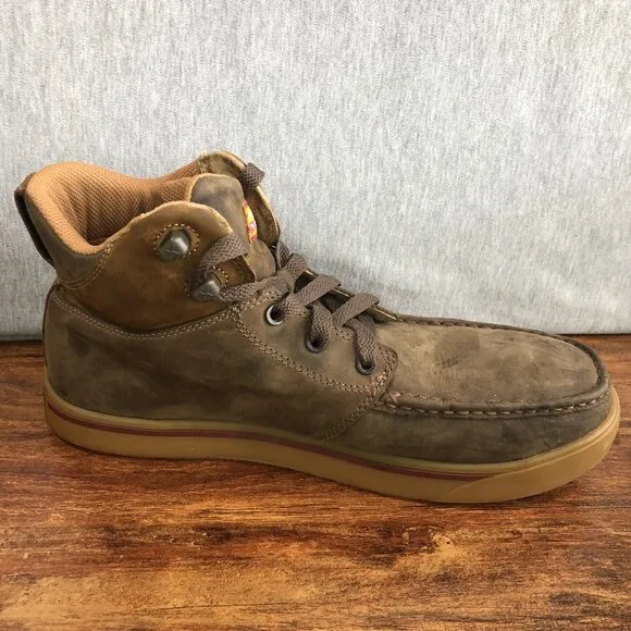 TWISTED X MCANM02 Steel Toe Brown Chukka Driving Moc Boots Men Size 11.5 M