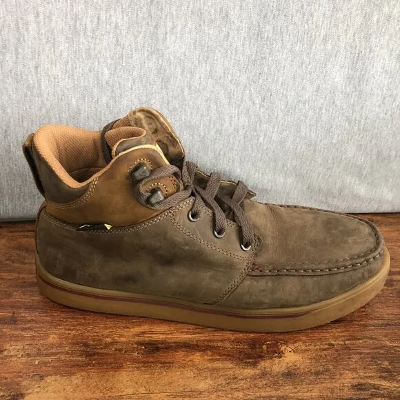 TWISTED X MCANM02 Steel Toe Brown Chukka Driving Moc Boots Men Size 11.5 M
