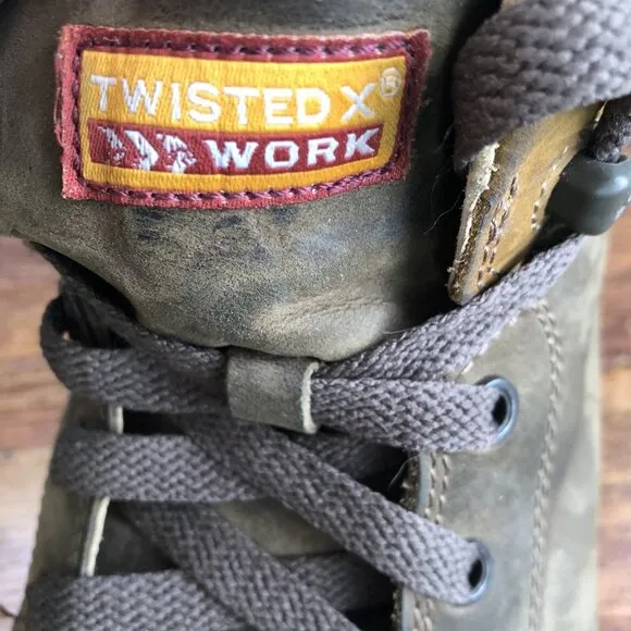 TWISTED X MCANM02 Steel Toe Brown Chukka Driving Moc Boots Men Size 11.5 M