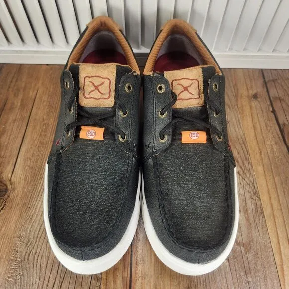 Twisted X Work Kicks MCASD01 Mens Sz 9.5 M Black Leather Comfort Workwear Shoes
