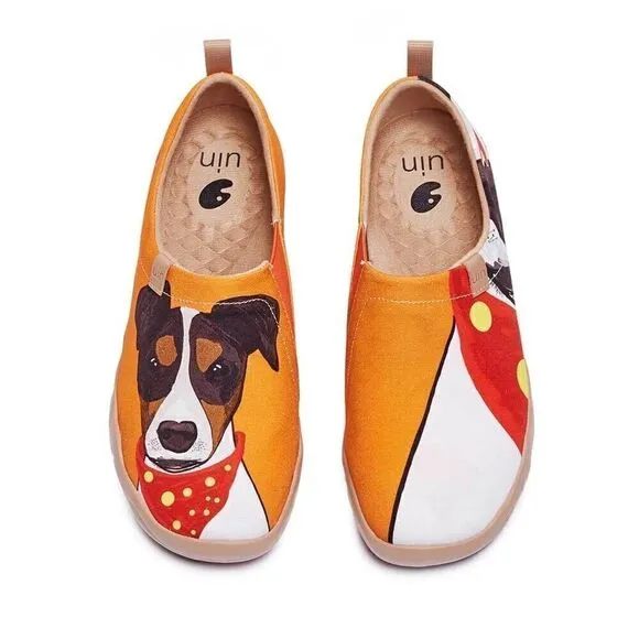 UIN Men's Walking Shoes Slip On Loafers (Jack Russell Terrier Men)