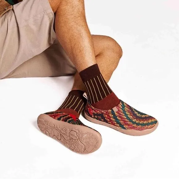 UIN Men's Casual Walking Travel Shoes Slip On Knitted Loafers (Indian Soul)