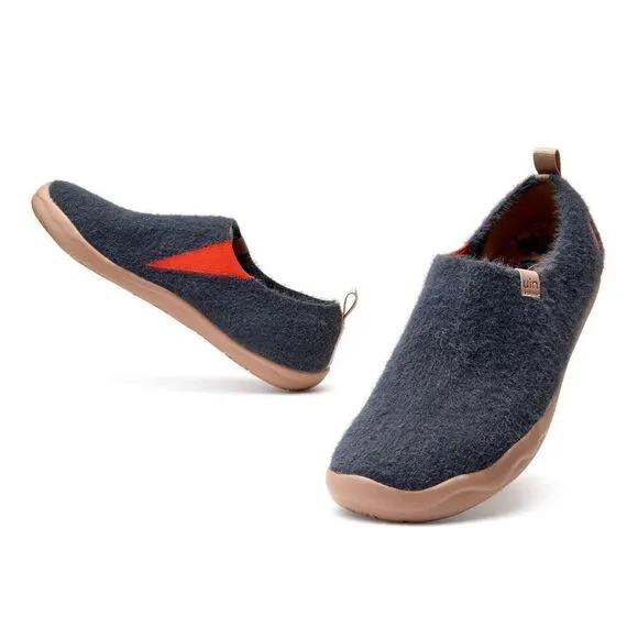 UIN Men’s Walking Shoes Slip On Casual Sneaker Toledo (GUNMETAL TOLEDO I)