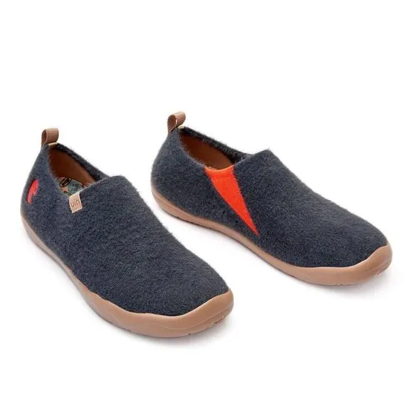 UIN Men’s Walking Shoes Slip On Casual Sneaker Toledo (GUNMETAL TOLEDO I)