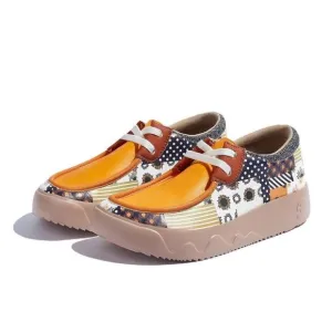 UIN Women's Travel Shoes Lightweight Comfort Sneaker (Geometric Sunflower)