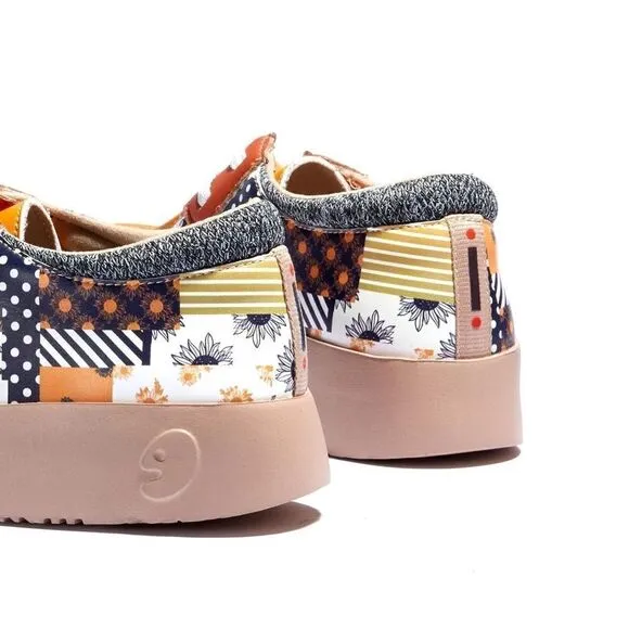 UIN Women's Travel Shoes Lightweight Comfort Sneaker (Geometric Sunflower)