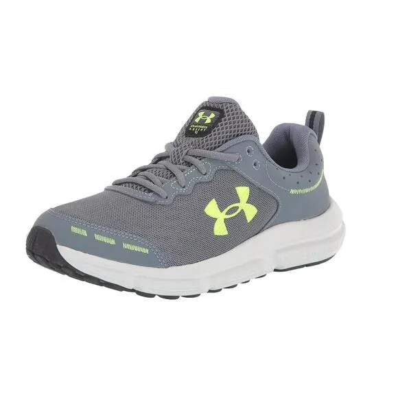 Under Armour Charged Assert 10- Men's Size 11 Gray Gravel Lime Running Shoes New