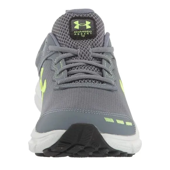 Under Armour Charged Assert 10- Men's Size 11 Gray Gravel Lime Running Shoes New
