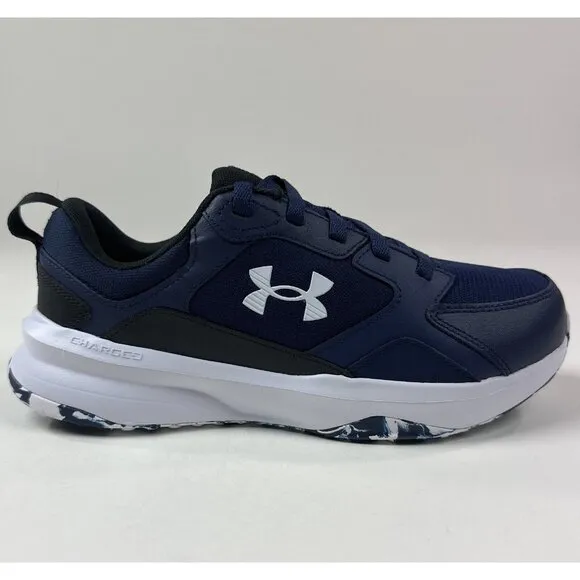Under Armour Charged Edge Mens Wide 4E Navy Blue Training Shoes 3026860-400