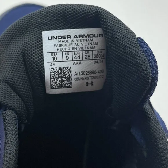 Under Armour Charged Edge Mens Wide 4E Navy Blue Training Shoes 3026860-400
