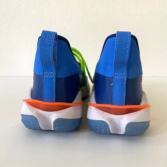 Under Armour Curry 7 Blue White Basketball Sneakers Shoes Size 6Y Boys