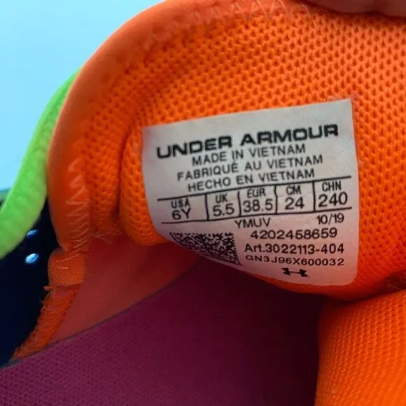 Under Armour Curry 7 Blue White Basketball Sneakers Shoes Size 6Y Boys