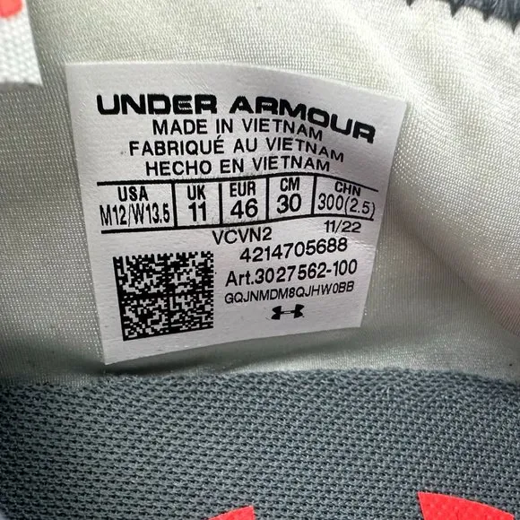 Under Armour Fat Tire Venture Grey Men's Running Shoes Size 12 3027562-100