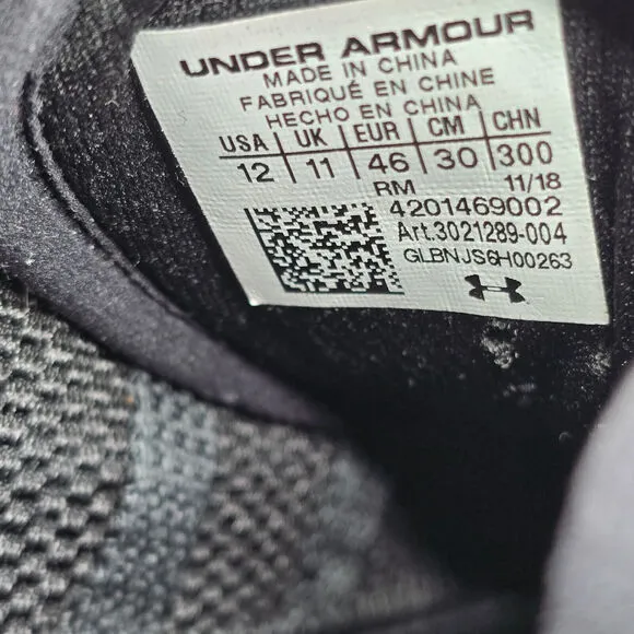 Under Armour Shoes Men's 12 Black Tribase Reign Gym Training Running Sneakers