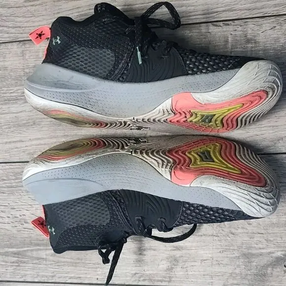 Under Armour Sneakers Mens 8.5 Embiid‎ 1 One Origin Shoes Black Steel Mid HOVR