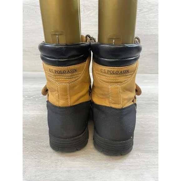 U.S. Polo Assn. Connor Men's Brown Leather Duck Style Ankle Combat Work Boot 10