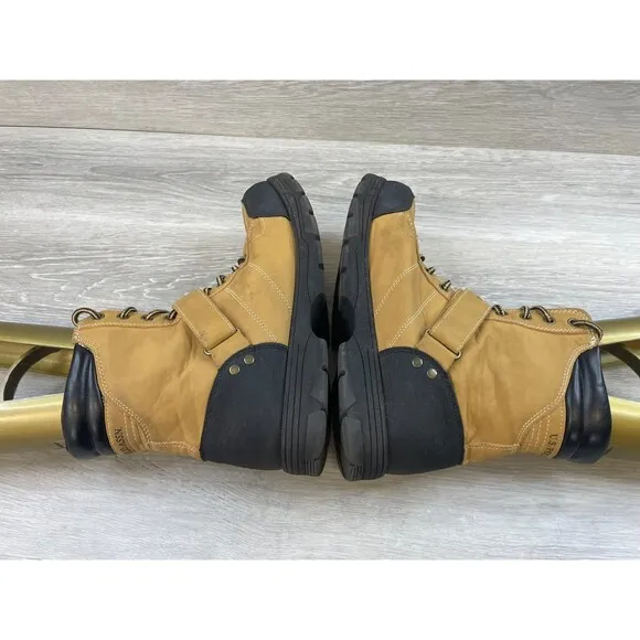 U.S. Polo Assn. Connor Men's Brown Leather Duck Style Ankle Combat Work Boot 10