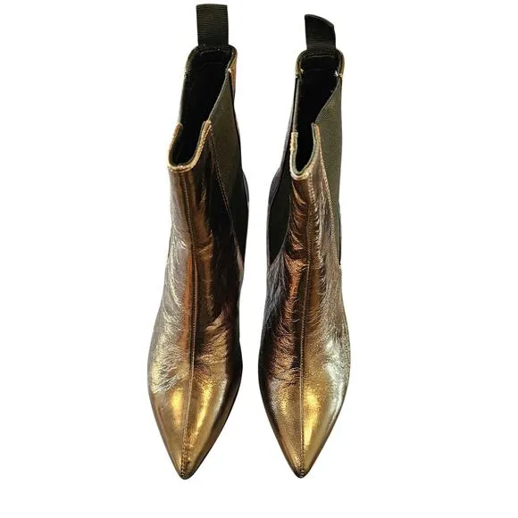 Vagabond Shoemakers Whitney Heeled Chelsea Boot Bronze $160 point toe Sz 38