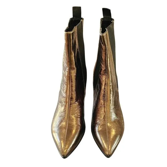 Vagabond Shoemakers Whitney Heeled Chelsea Boot Bronze $160 point toe Sz 38