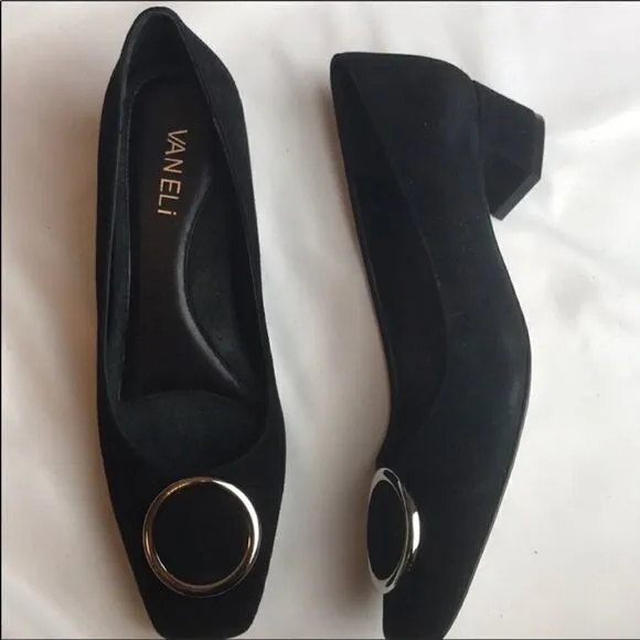 VANELI BLACK SUEDE SHOES WOOL PRETTY CIRCL…