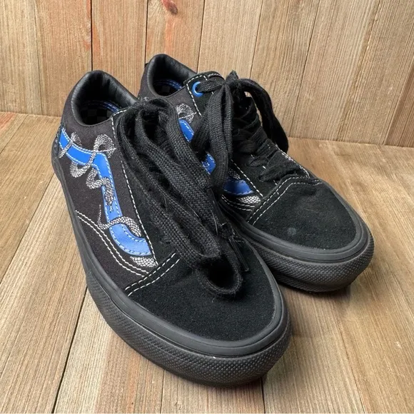 Vans 2023 Breana Geering x Skate Old Skool Black Blue Snake Men’s 3.5 Shoes