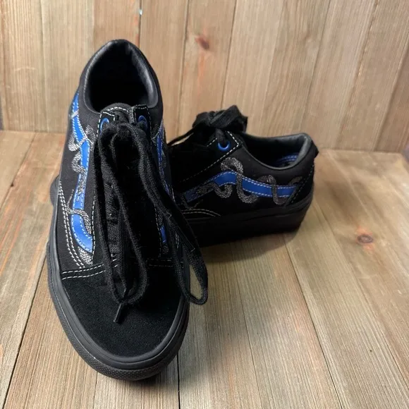 Vans 2023 Breana Geering x Skate Old Skool Black Blue Snake Men’s 3.5 Shoes