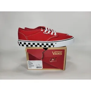 Vans Atwood Checker Sidewall Shoes Sneakers Mens 9 Red White Black VN0A5HTRRED