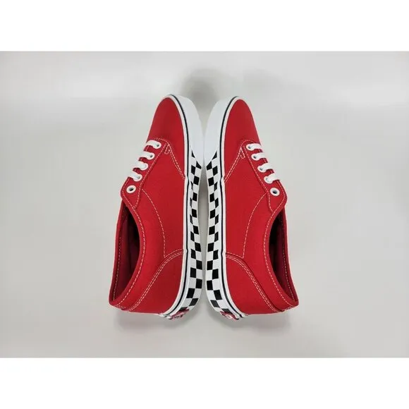 Vans Atwood Checker Sidewall Shoes Sneakers Mens 9 Red White Black VN0A5HTRRED