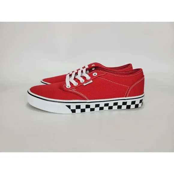 Vans Atwood Checker Sidewall Shoes Sneakers Mens 9 Red White Black VN0A5HTRRED