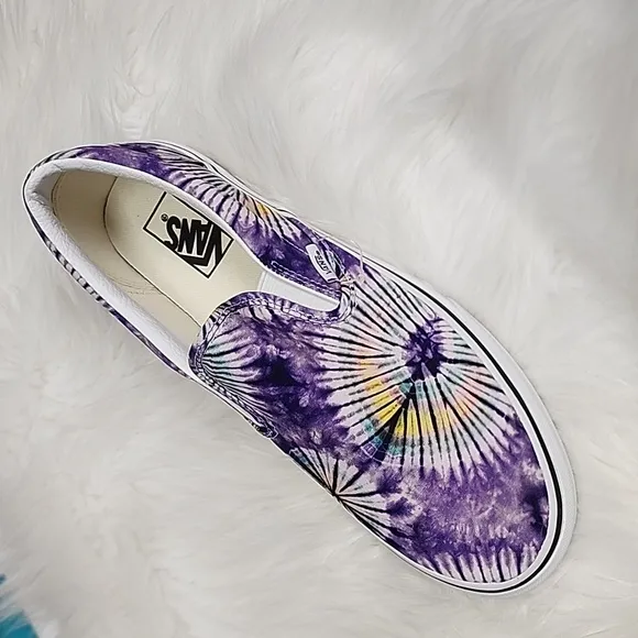 Vans Classic Slip ons purple tie dye