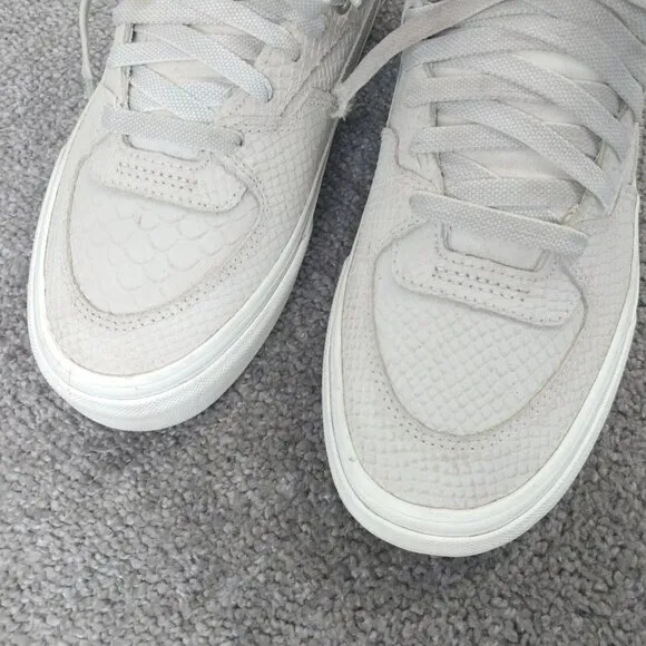 Vans Half Cab Mens 8 Shoes Cream White Skate Sneakers Snake Print Suede Lace Up