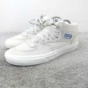 Vans Half Cab Mens 8 Shoes Cream White Skate Sneakers Snake Print Suede Lace Up