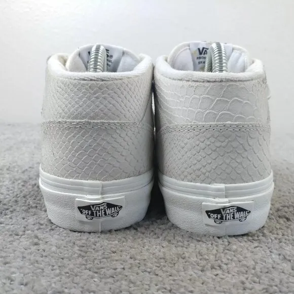 Vans Half Cab Mens 8 Shoes Cream White Skate Sneakers Snake Print Suede Lace Up