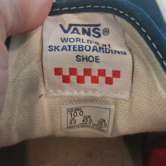 VANS Pop Cush Old School Skateboarding Sneakers Mens‎ Size 10 Navy Shoes