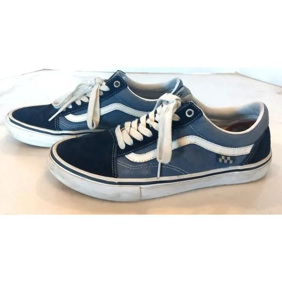 VANS Pop Cush Old School Skateboarding Sneakers Mens‎ Size 10 Navy Shoes