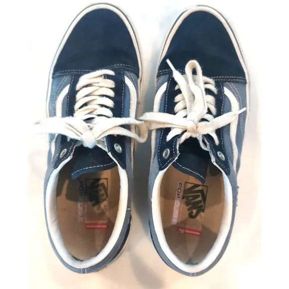 VANS Pop Cush Old School Skateboarding Sneakers Mens‎ Size 10 Navy Shoes