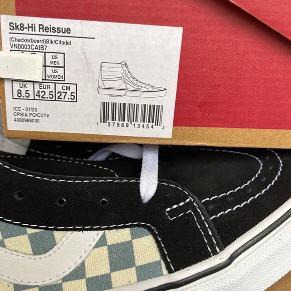 Vans Sk8-Hi Reissue Checkerboard Black/Citadel sneakers Men’s