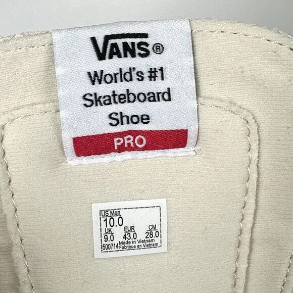 Van's Sk8-Hi Shoes Men's Size 10 Sneakers 500714 Marshmallow Skateboard High Top