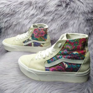 Vans Sk8 Hi Tapered Stackform Shoes Paisley Bloom Turtledove Platform Women Sz 9