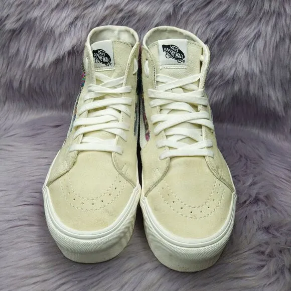Vans Sk8 Hi Tapered Stackform Shoes Paisley Bloom Turtledove Platform Women Sz 9