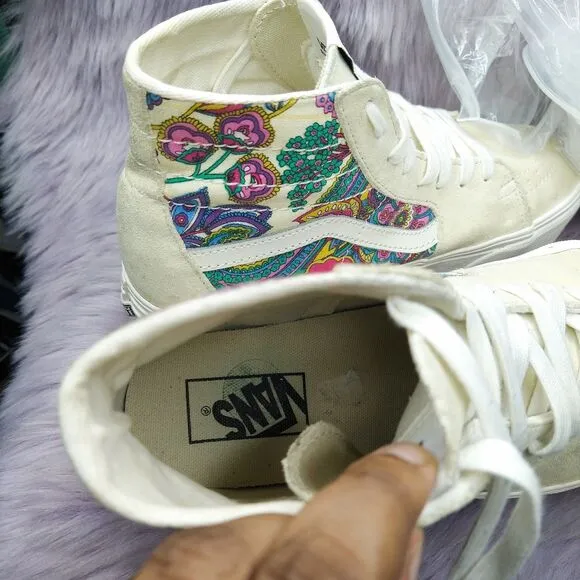 Vans Sk8 Hi Tapered Stackform Shoes Paisley Bloom Turtledove Platform Women Sz 9